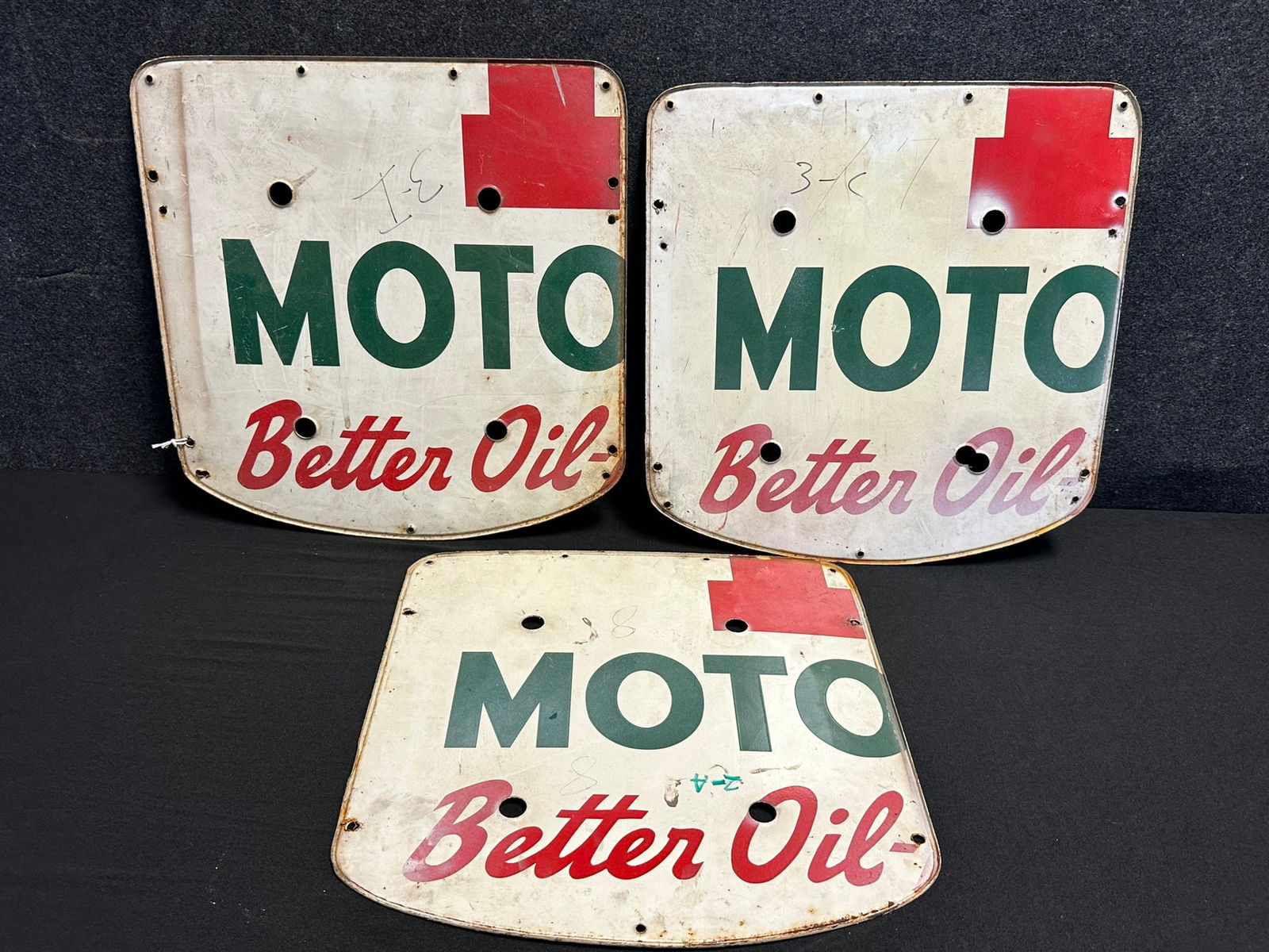 Lot 3 Conoco Motor Oil Better Oil Cut Advertising Signs (1 of 6)