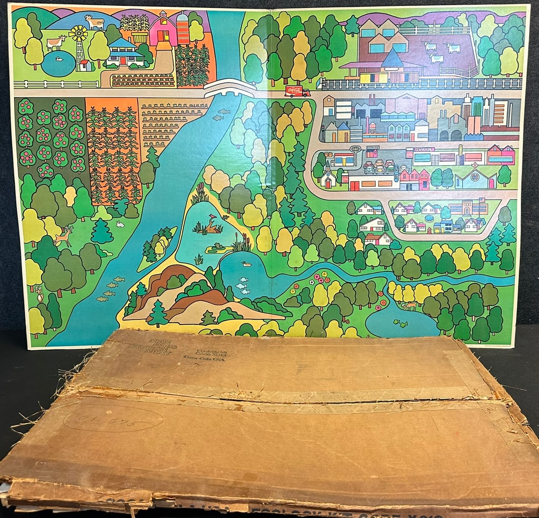 Rare 1960s Coca Cola Man In His Environment Ecology Kit Advertising Sales Store Display Cardboard (1 of 11)