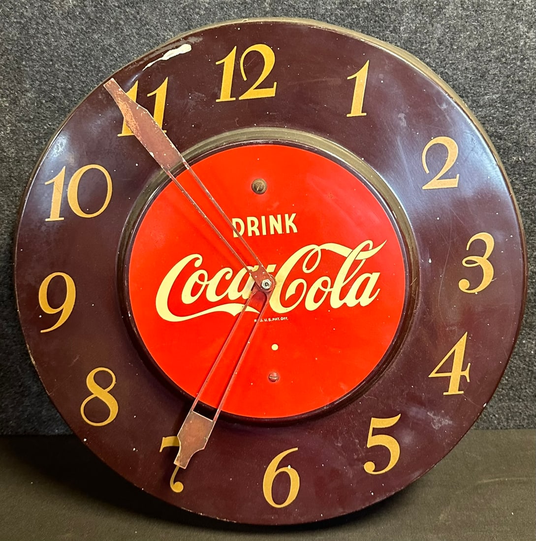 Coca Cola 1950s Metal Advertising Electric Wall Clock (1 of 5)