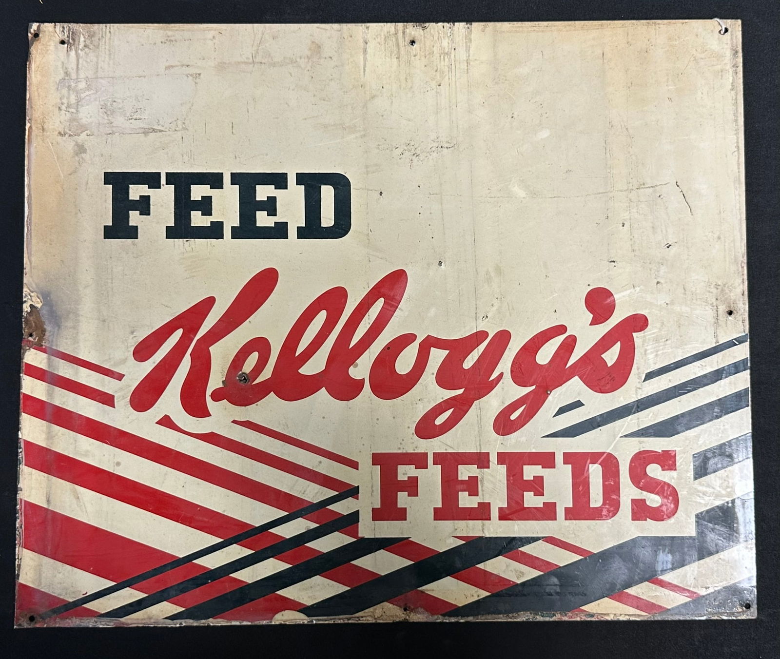 Feed Kellogss Feeds Tin Litho Metal Advertising 1920s-30s Sign (1 of 6)