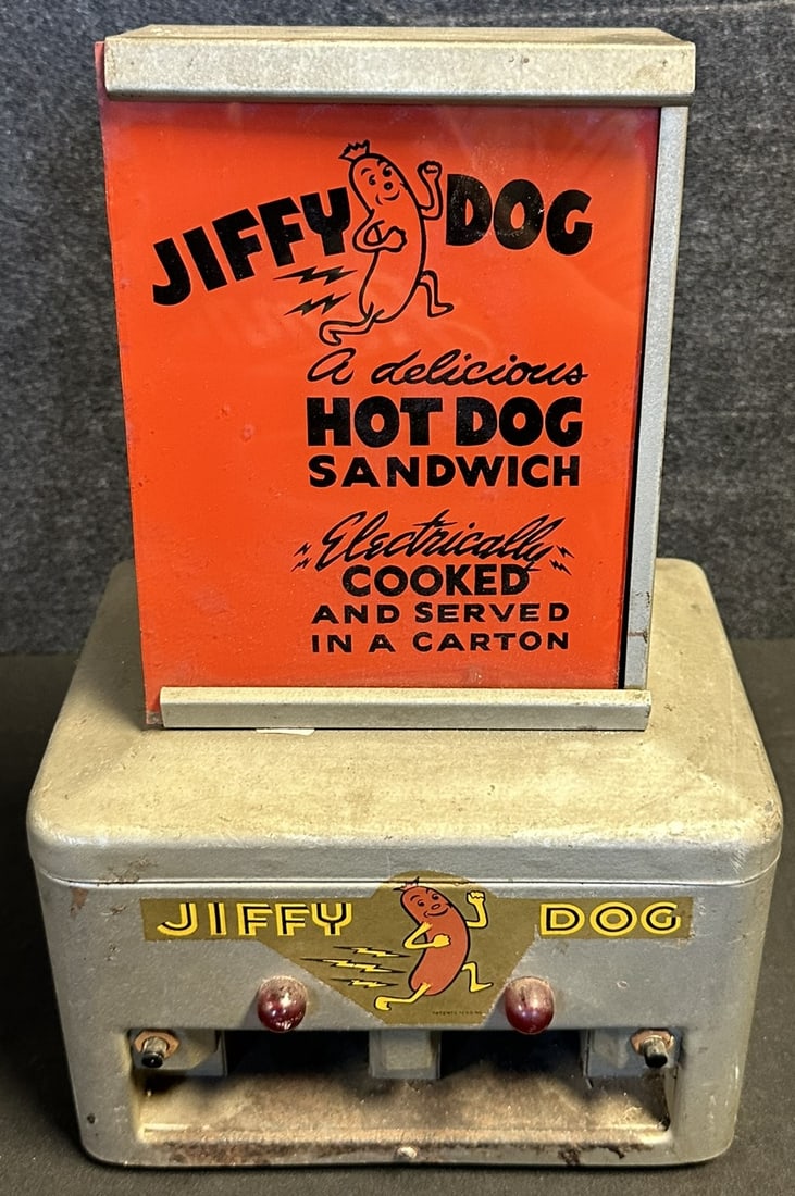 1930s Jiffy Hot Dog Sandwich Electric Cooker Warmer General Store Display w/ Incredible Graphics (1 of 6)