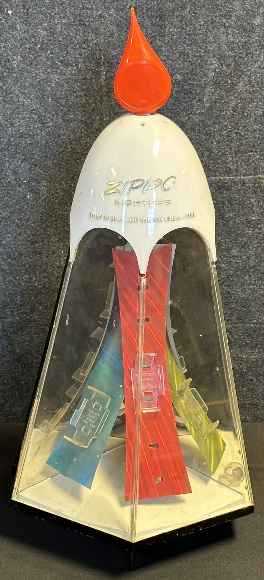 1950s Zippo Lighters Lighted Advertising Revolving Store Display Cabinet w/ Flame (1 of 11)