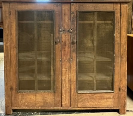 Antique Late 1800s 2 Door Screened Pie Safe w/ Original Dry Surface (1 of 10)