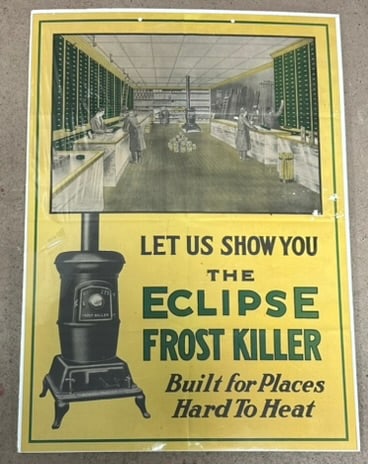 The Eclipse Frost Killer Original Early 1900s Paper Advertising Sign (1 of 8)