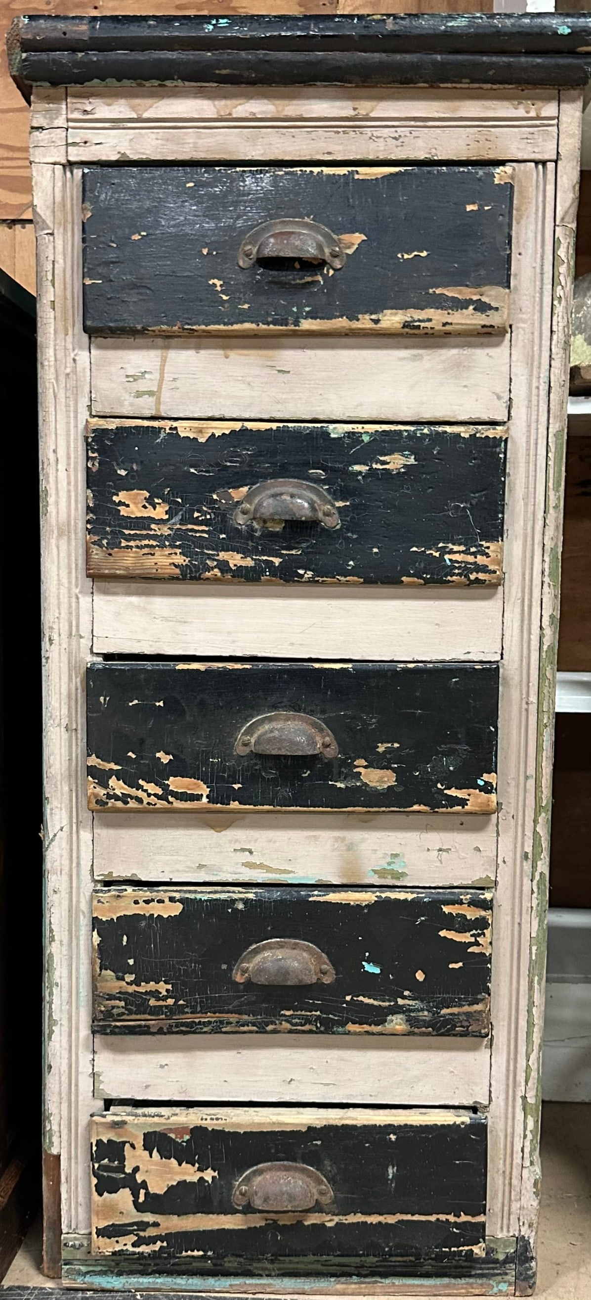 Great Original Antique 4 Drawer Wooden General Store Filing Cabinet (1 of 8)