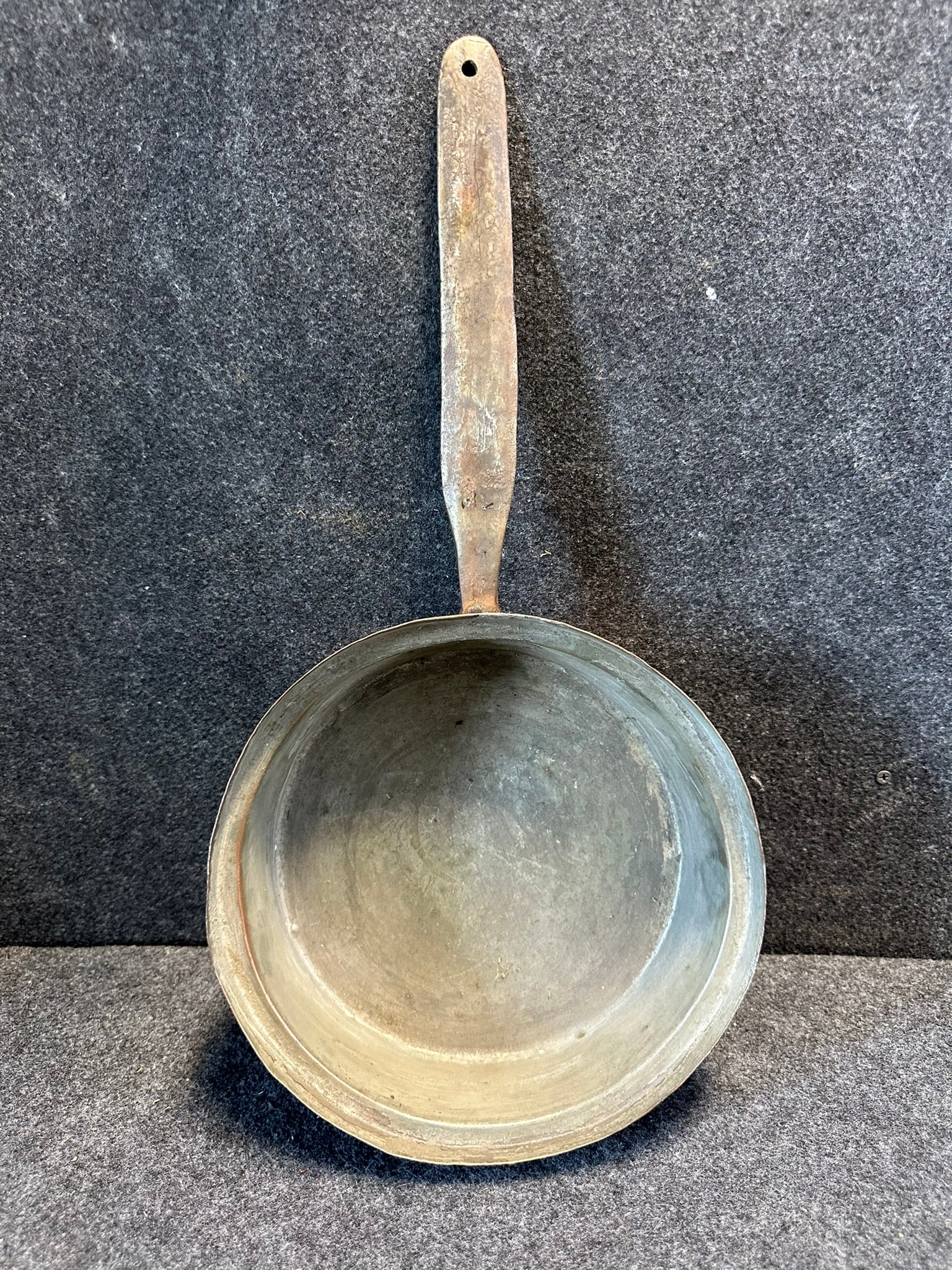 Antique Mid 19th Century Hand Hammered Copper Pan w/ Wrought Iron Handle (1 of 7)