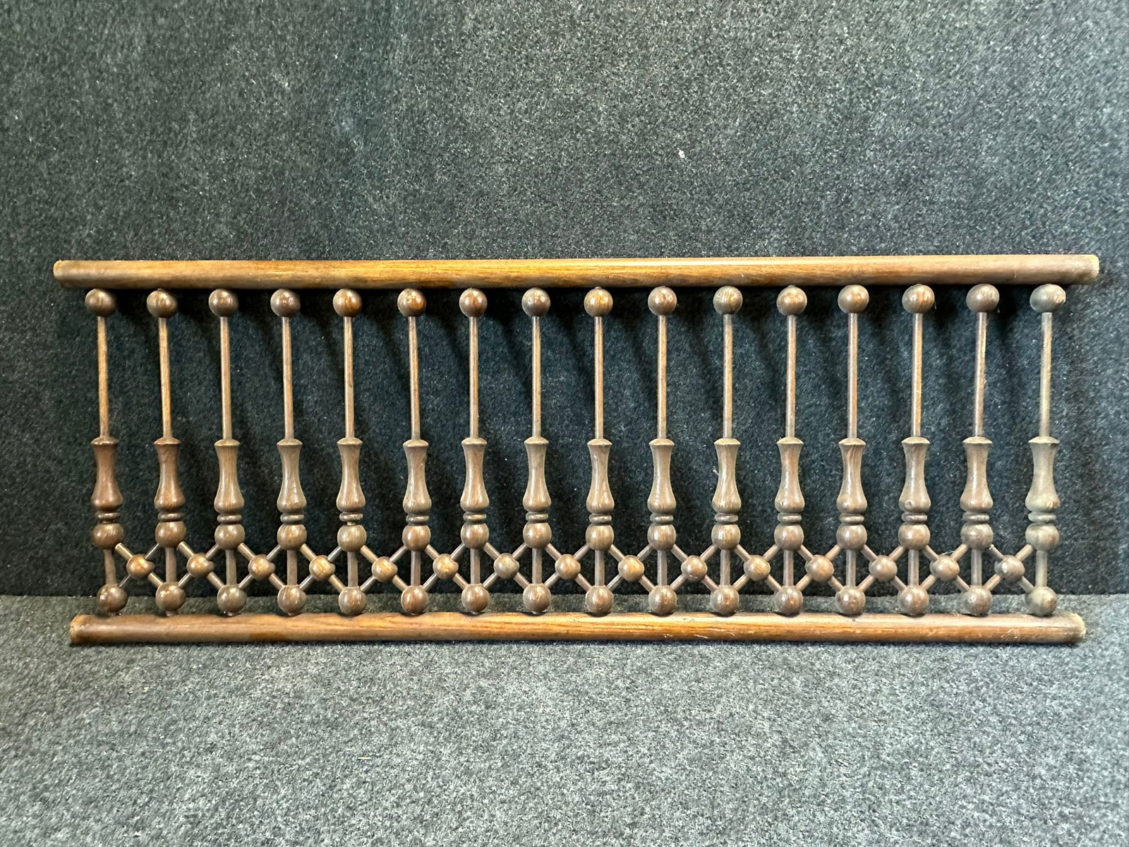 1880s Ball & Twig 32" Wide Ornate Doorway Fretwork: Overall measures 32" wide x 12" tall - great original piece of fretwork