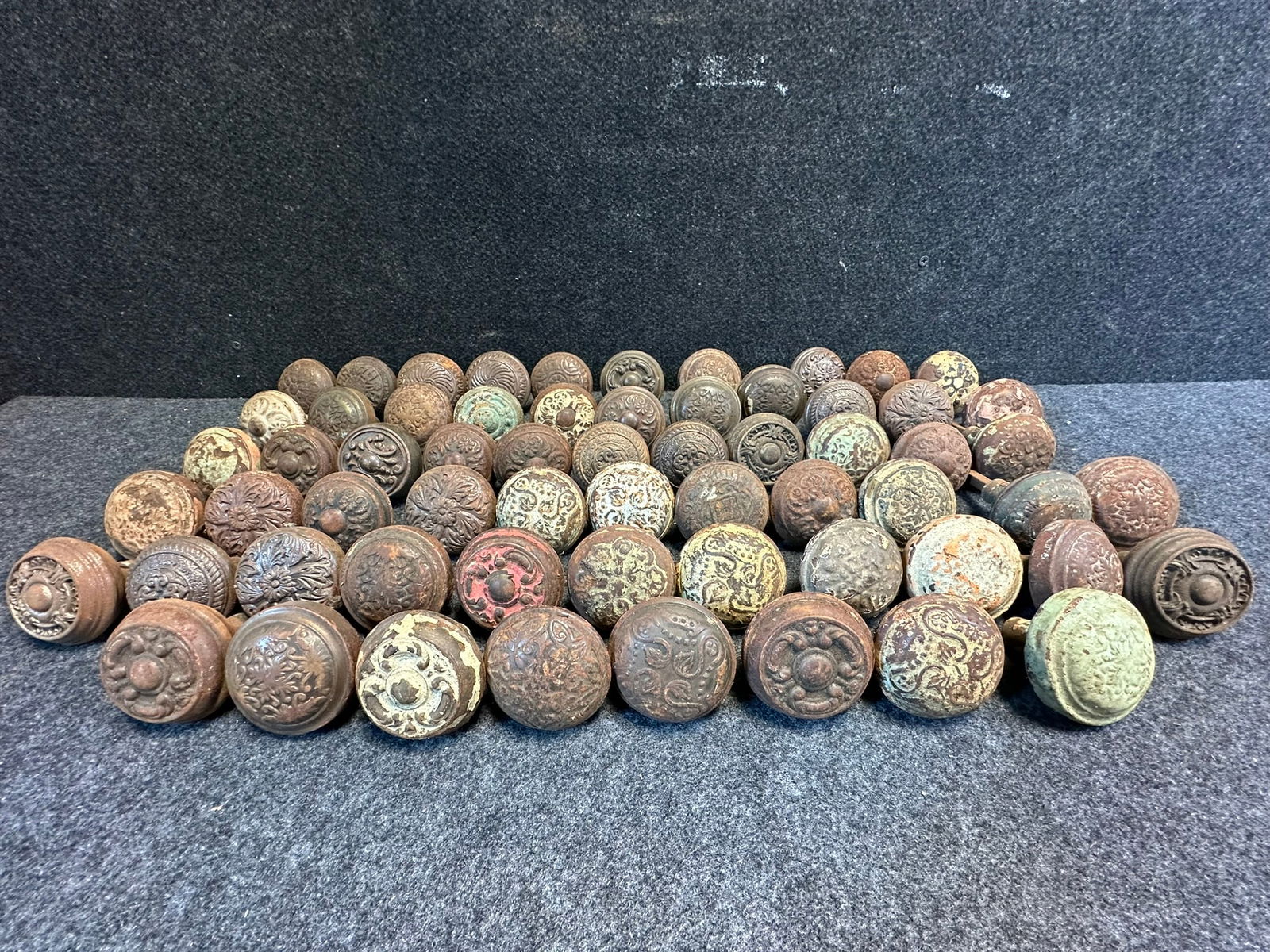 Lot 62 Ornate Cast Iron & Pot Metal Victorian Doorknobs (1 of 8)