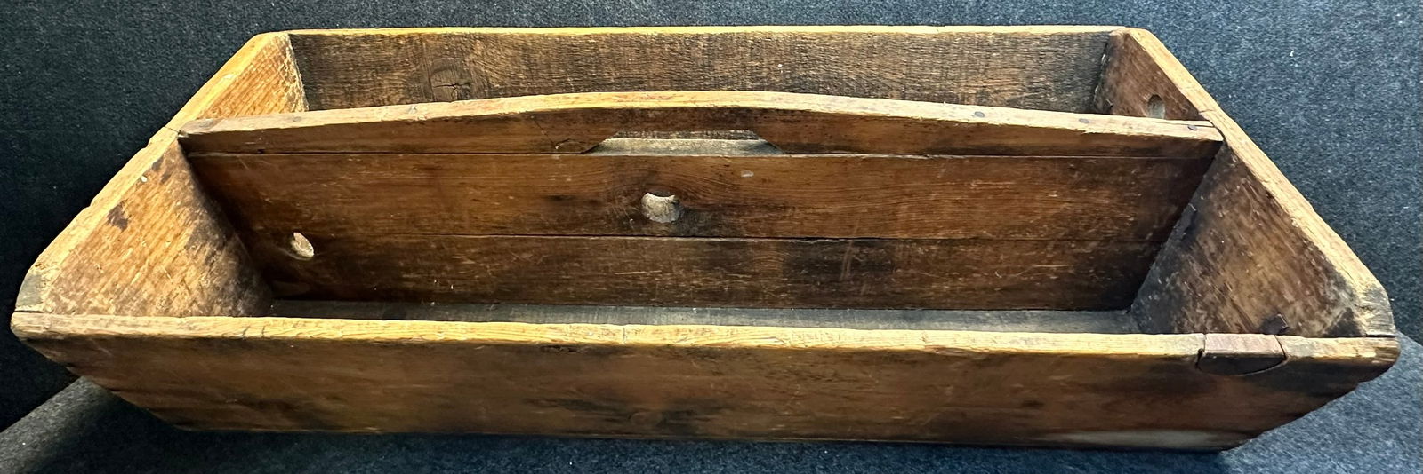 Massive Early 34" Wide Wooden Carpenters Tool Box w/ Great Handle (1 of 7)
