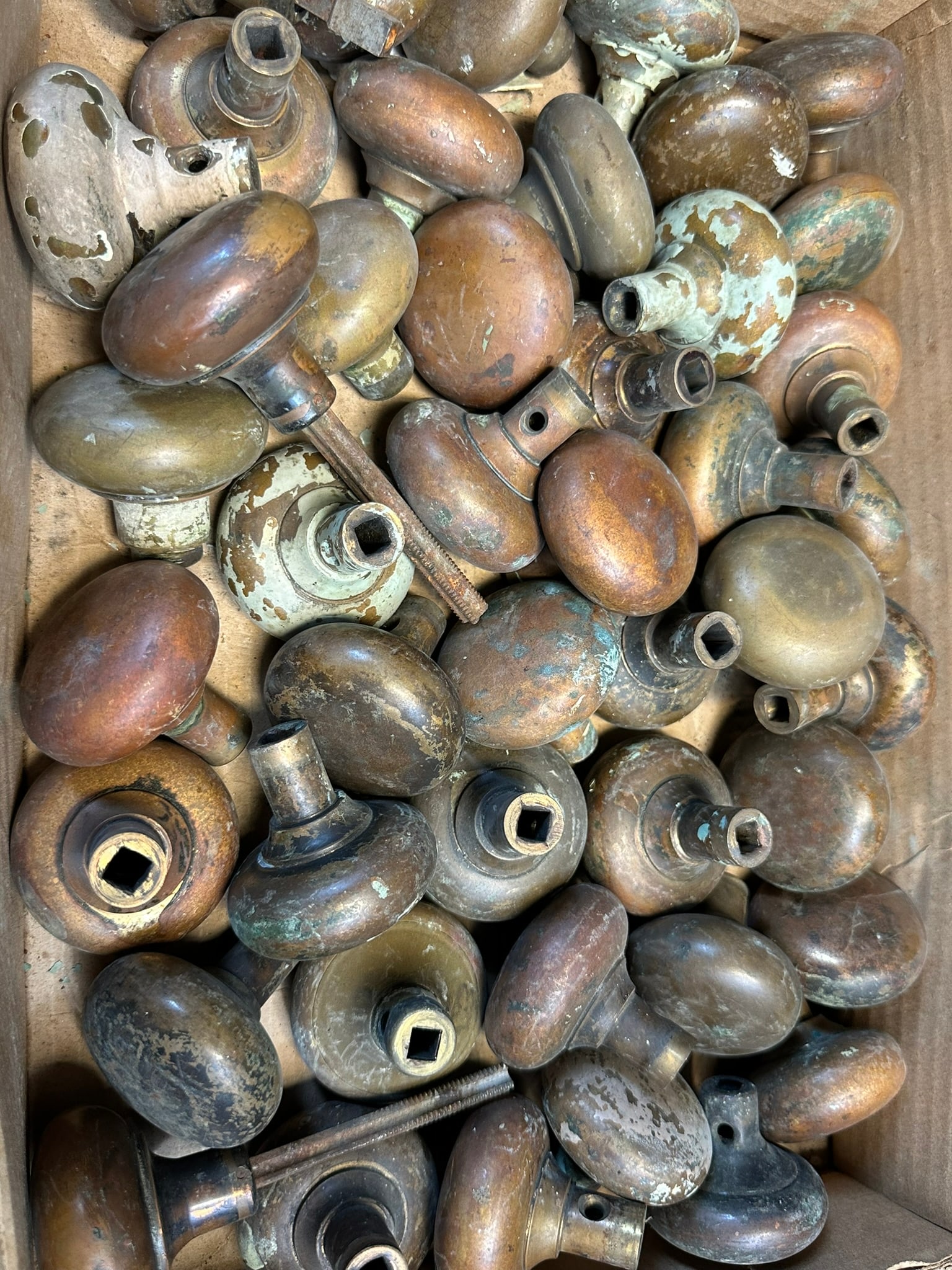 Lot 45 Solid Red Brass Early 1900s Door Knobs (1 of 5)