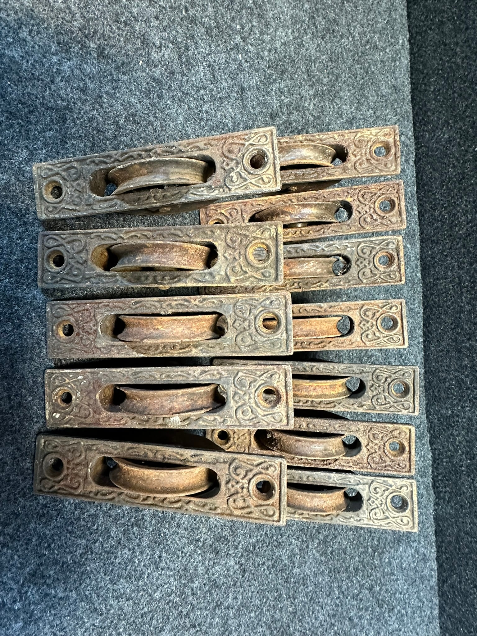 Lot 12 Eastlake Victorian Antique Window Sash Weight Pulleys (1 of 5)