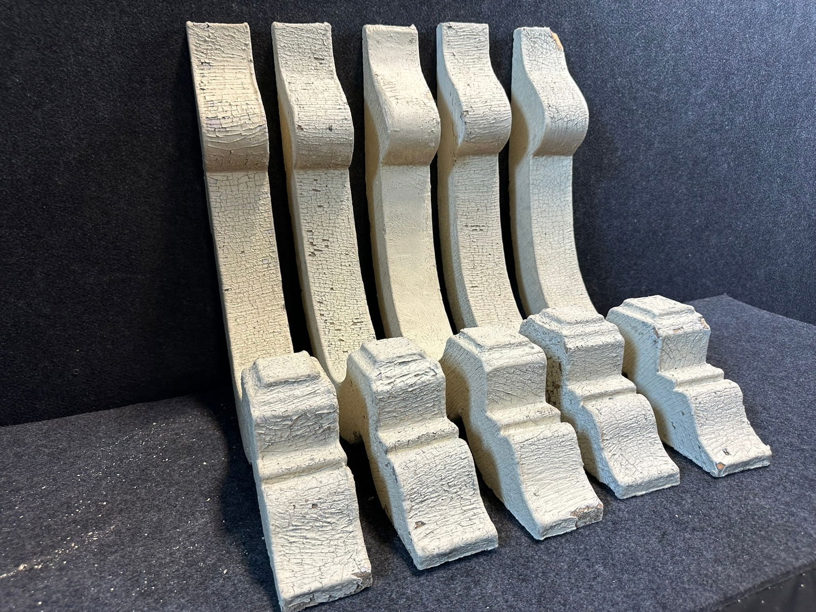 Lot 5 Antique Original Early 1900s White Painted Ornate Corbels (1 of 4)