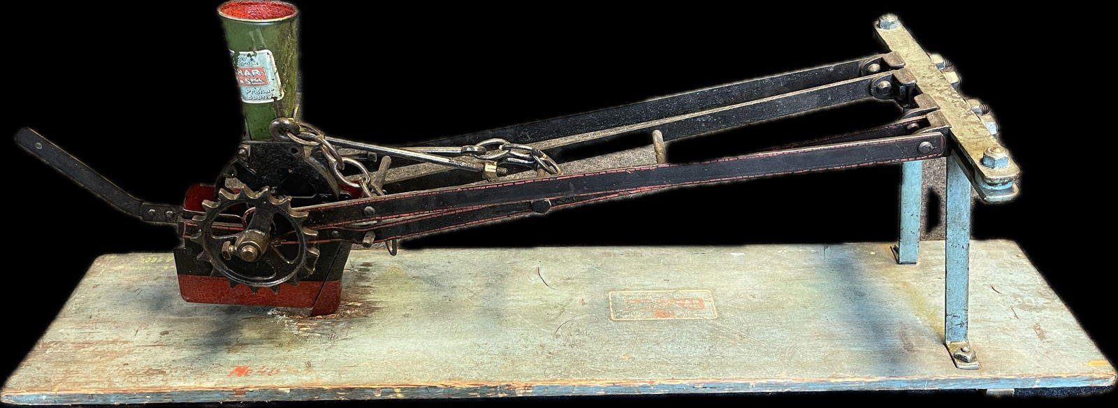 Beautiful Turn of The Century Blue Painted Czechoslovakian General Store Salesman Sample Seeder (1 of 9)