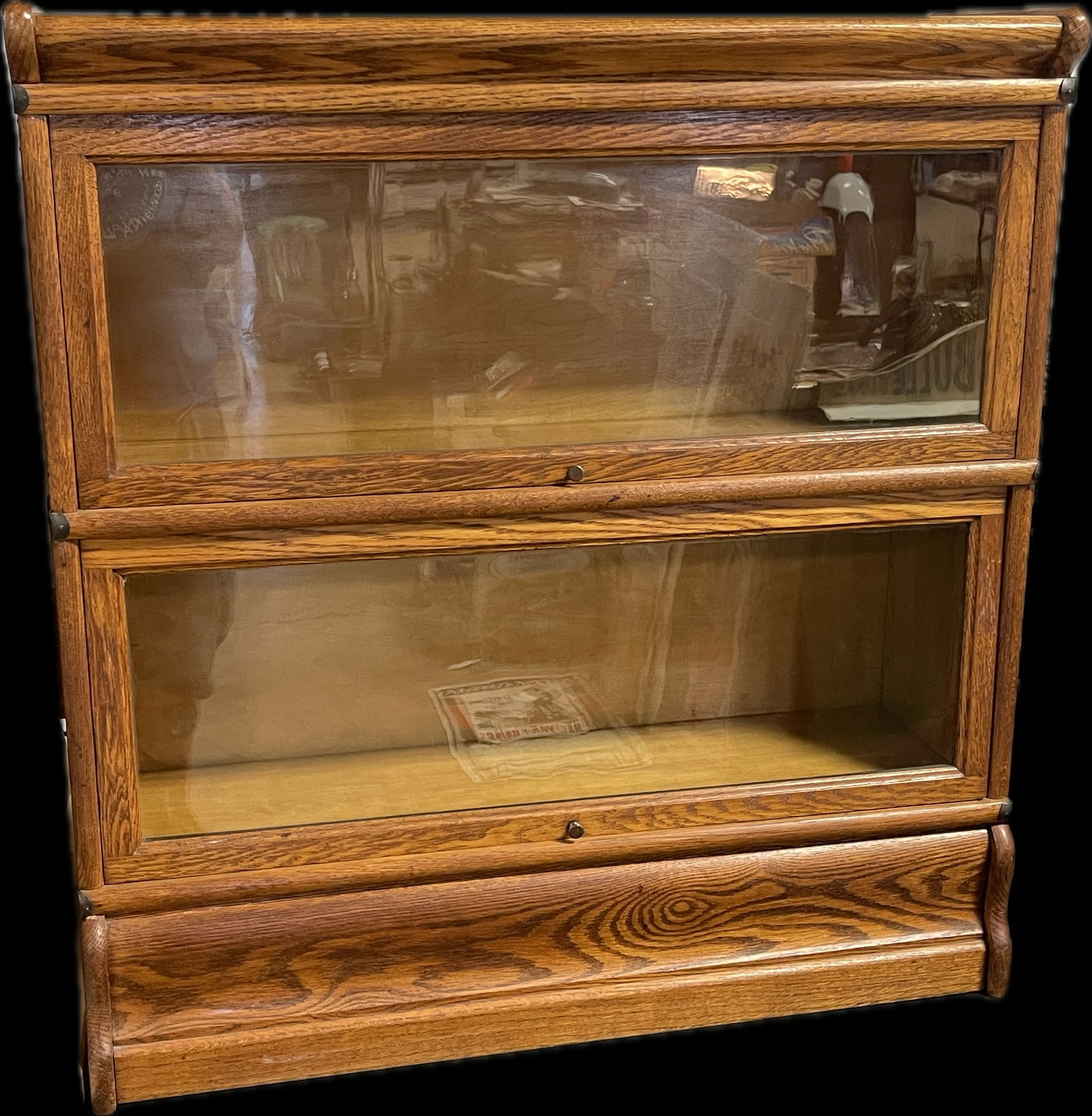 Macey 2 Section Plain Oak Antique Bookcase Pat'd 1906 (1 of 6)
