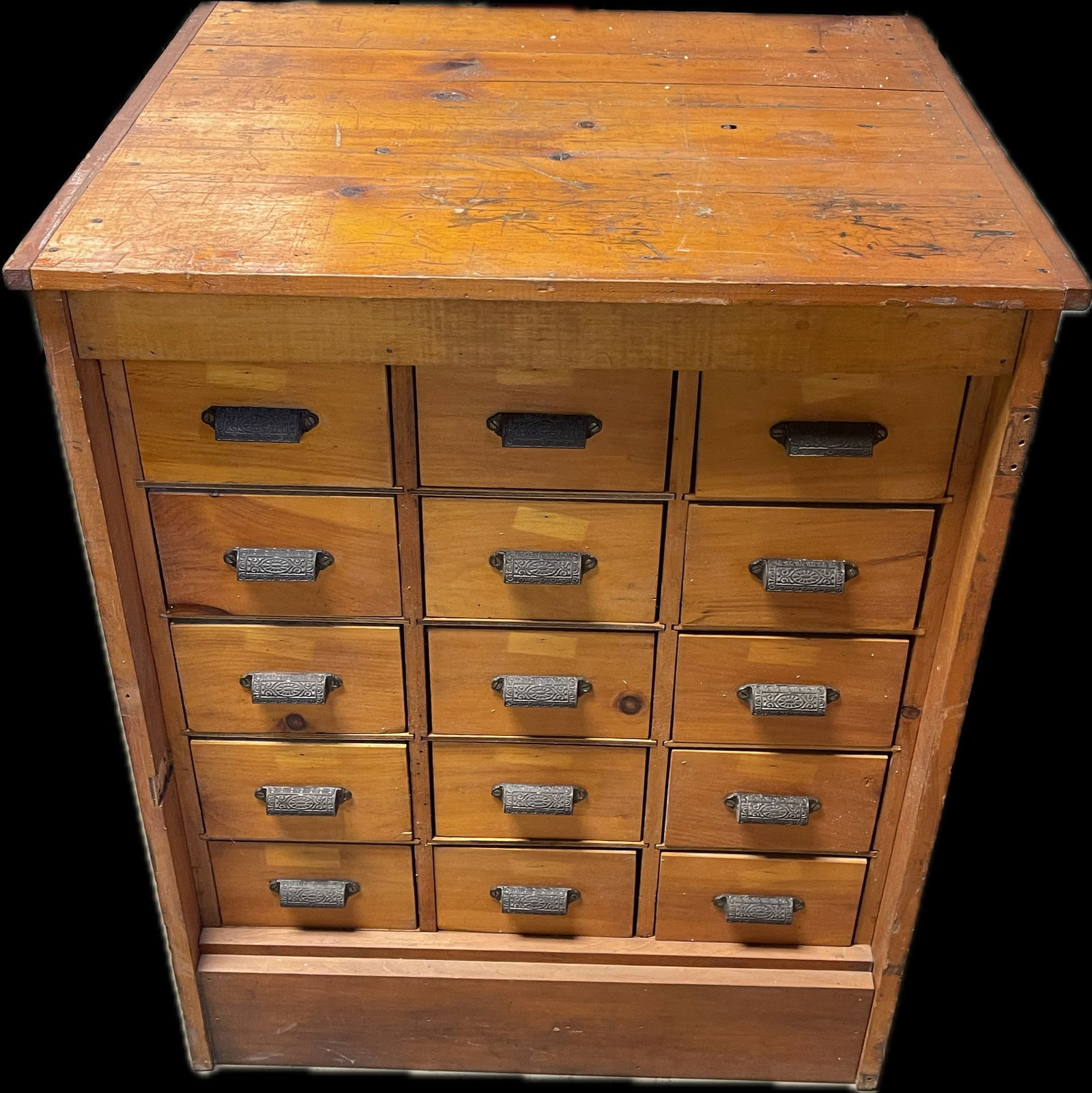 Antique 15 Drawer Pine Apothecary Cupboard w/ Eastlake Victorian Drawer Pulls (1 of 6)