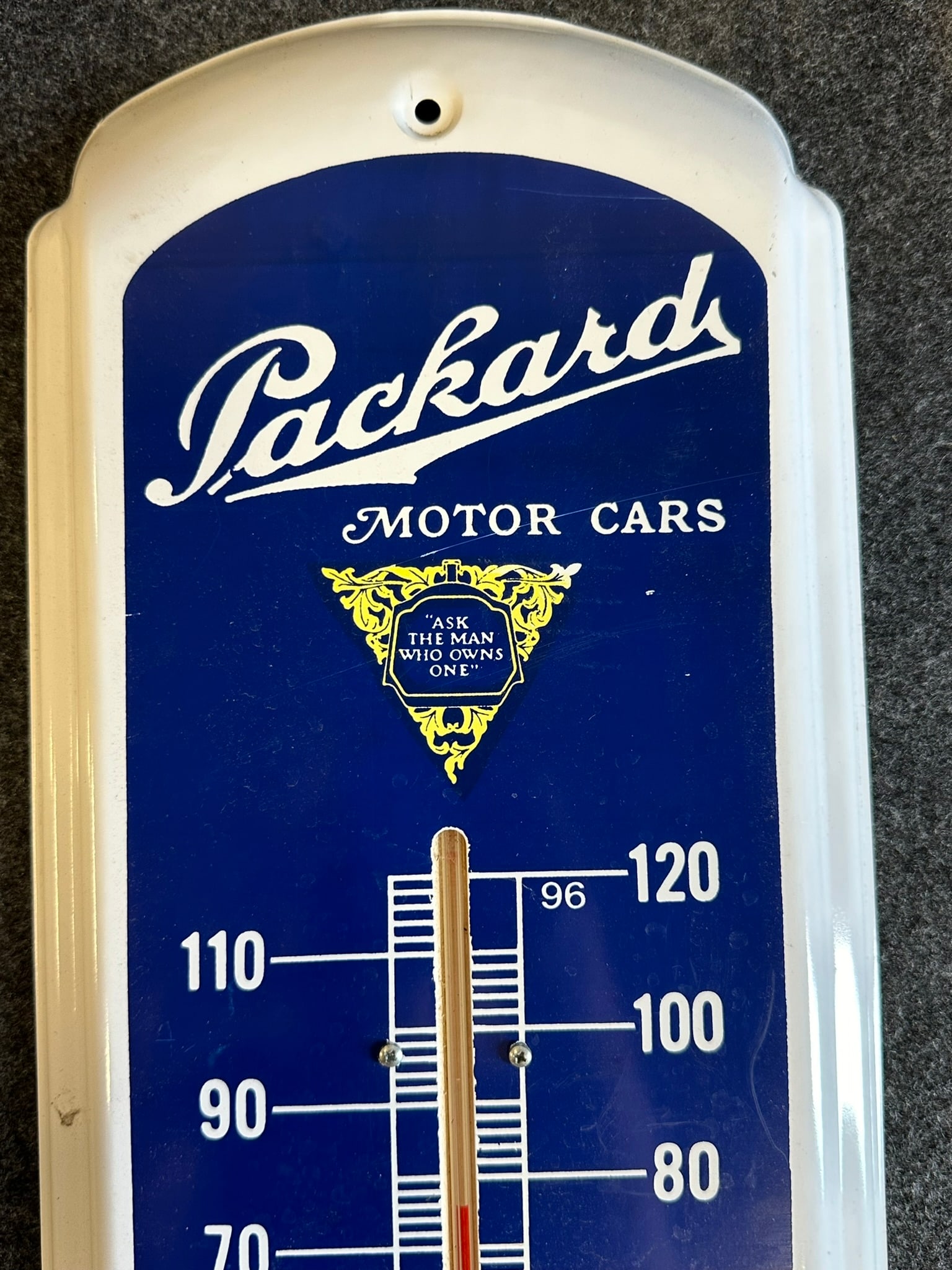 NOS Vintage Sealed 1970s Packard Motor Cars Tin Metal Thermometer (1 of 5)