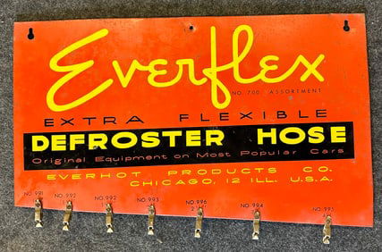 Everflex Extra Flexible Defroster Hose Hanging Display Advertising Metal Sign