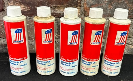 5 Bottles NOS 1970s/80s Harley Davidson Motorcycle Oil Treatment