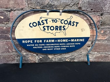 Coast To Coast Double Sided Rack Topper Metal Advertising Sign