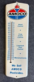 Vintage NOS Amoco Pesticides Metal 1960s-70s Advertising Thermometer Sign