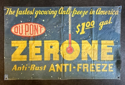 Large Dupont Zerone Anti-Rust Anti-Freeze Canvas Banner