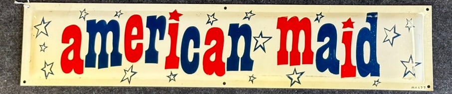 Vintage 1950s American Maid Tin Advertising Sign (1 of 5)