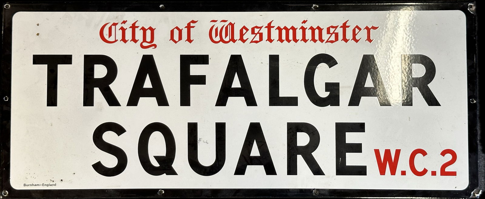 Vintage 1960s City Of Westminster Trafalgar Square Enamel Sign W.C.2 (1 of 7)