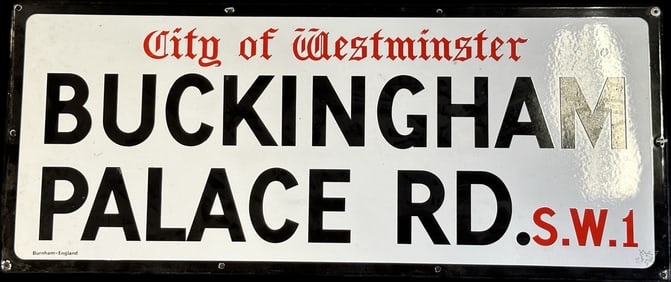 Vintage 1960s City Of Westminster Buckingham Palace Rd. Sign S.W.1