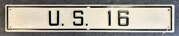 Original Heavy Embossed U.S. 16 Highway Sign