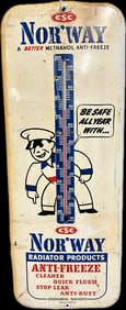 Vintage CSC NOR'WAY Radiator Products Anti-Freeze Metal Thermometer