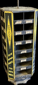 Vtg. STONE Rotating Automotive Parts Metal Store Display