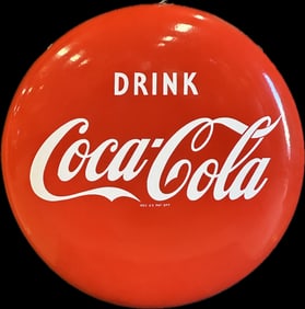 Vintage Drink Coca Cola Round Button Sign
