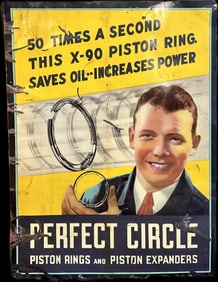1930s 40s Perfect Circle Piston Rings & Expanders Tin Litho