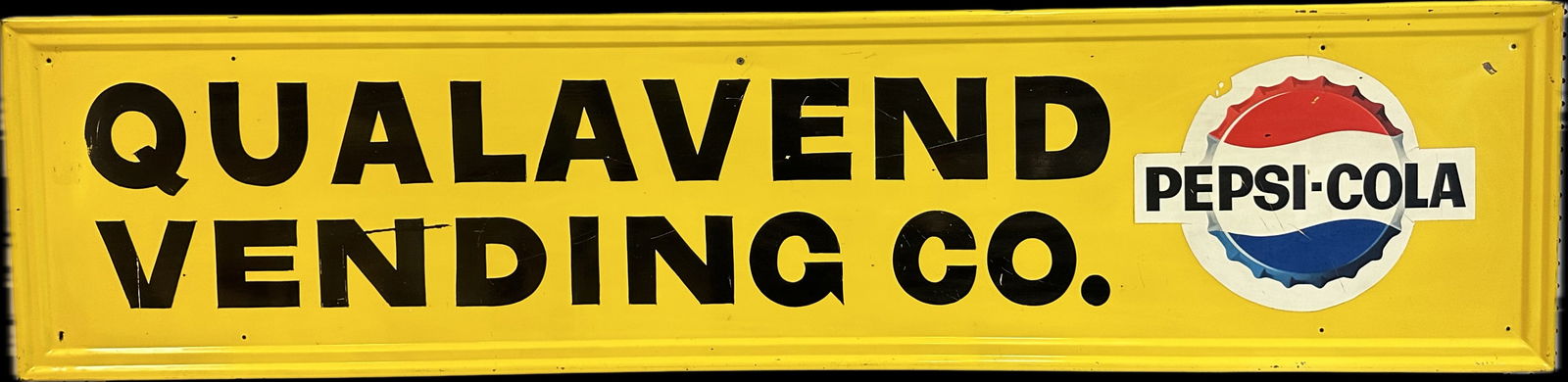 1960s 70s Pepsi Cola Large Privilege Panel Metal Sign Qualavend  Vending Co 67" (1 of 5)