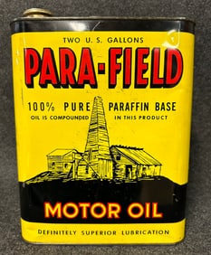 Para-Field 100% Pure Paraffin 2 Gallon Motor Oil Can w/ Oil Derrick