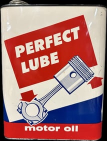 Perfect Lube Motor Oil 2 Gallon Can w/ Piston Graphic
