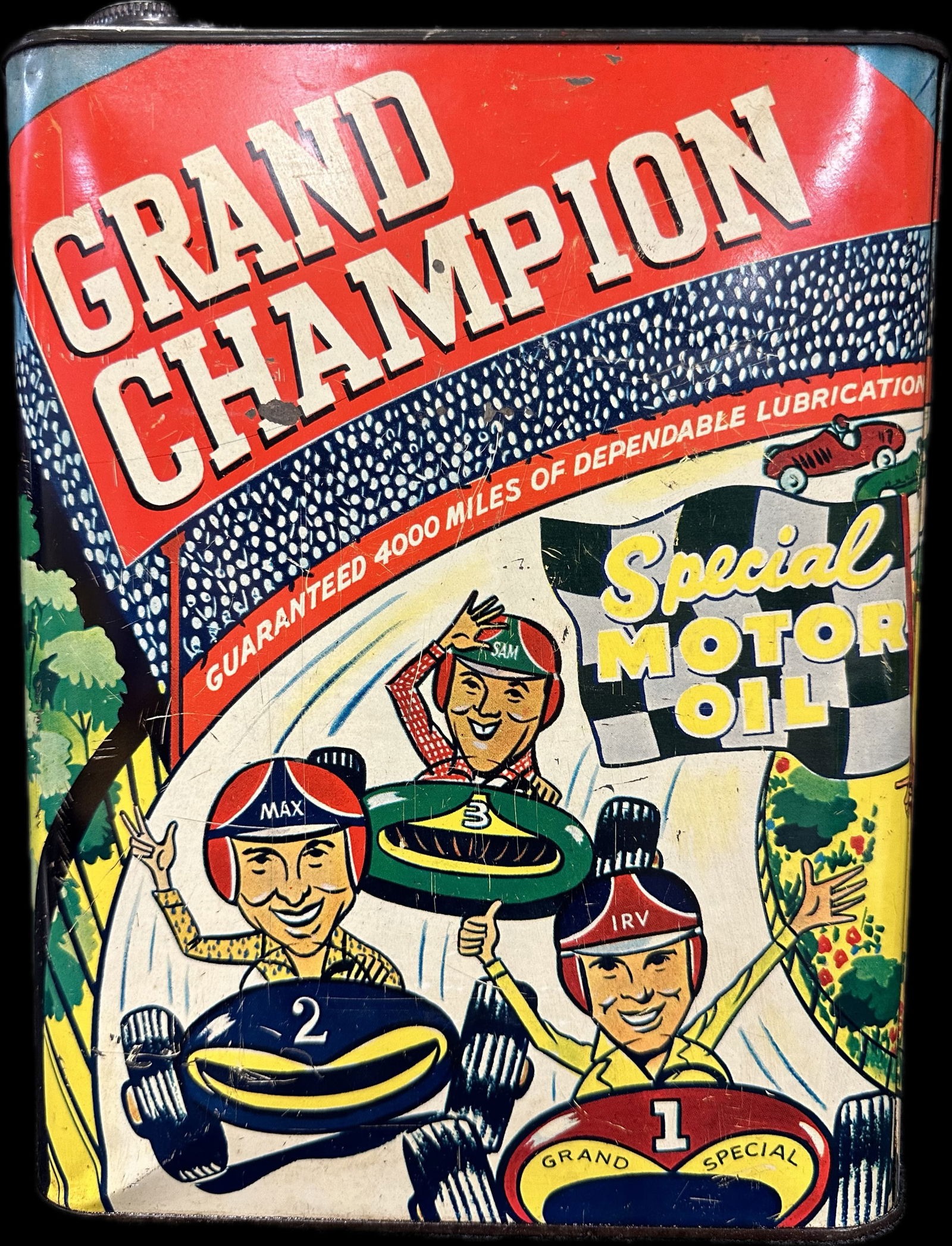 Grand Champion Special Motor Oil 2 Gallon Can w/ Racing Graphics (1 of 6)