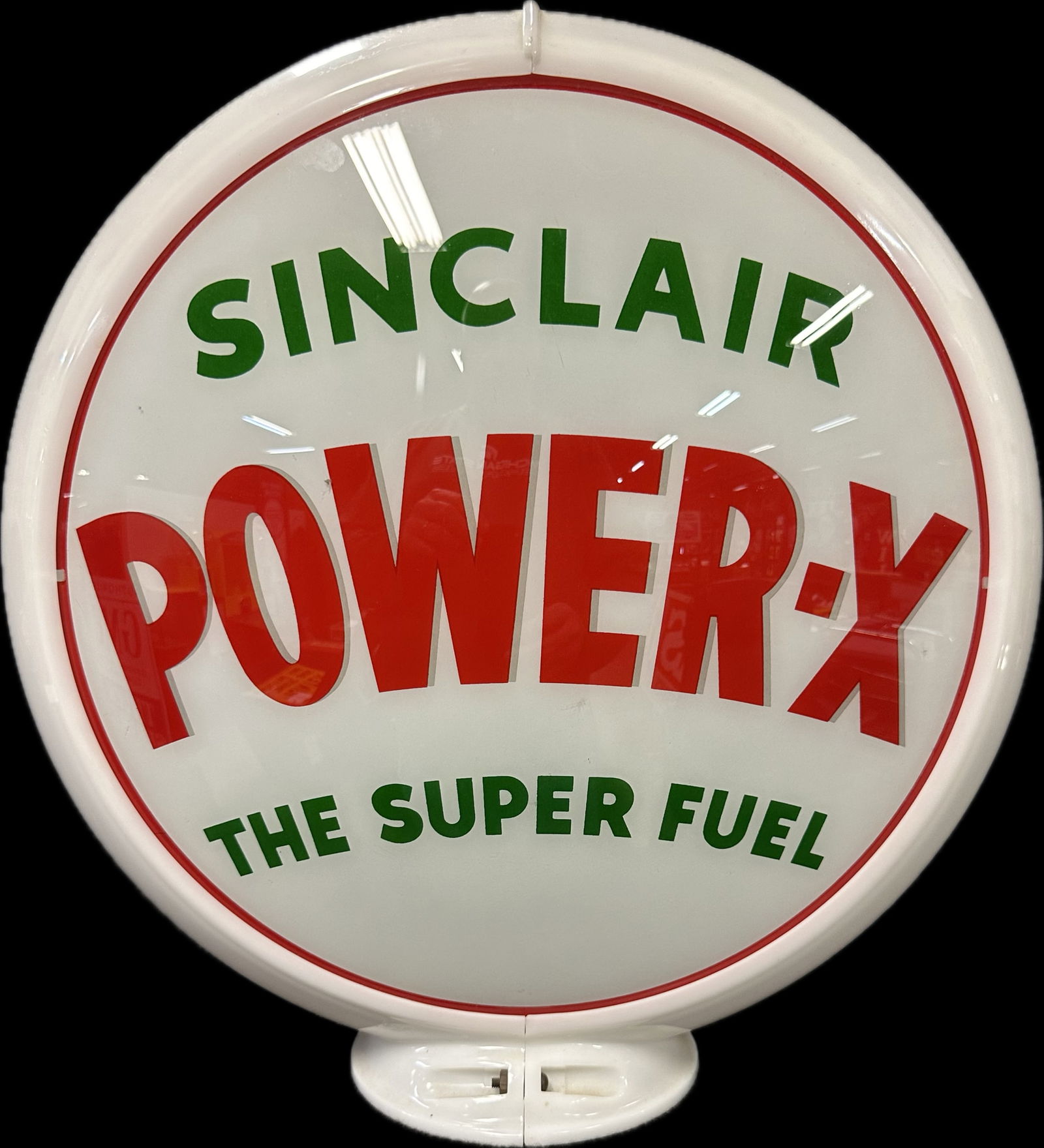 Sinclair Power-X "The Super Fuel" Complete 13.5" Gas Pump Globe (1 of 6)