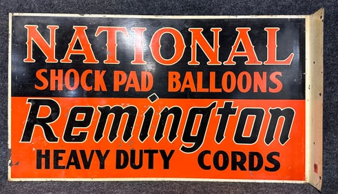 National Shock Pad Balloons Remington Heavy Duty Cords Painted Metal Flange Advertising Sign