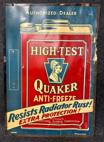 High Test Quaker Anti Freeze 1920s Kemper Thomas Cardboard Advertising Sign