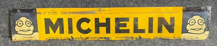 Early 1920s Michelin Single Sided Tin Metal Advertising Sign