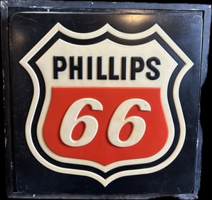 Great Working 1970s Phillips 66 Lighted Advertising Sign