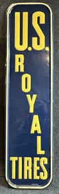 US Royal Tires 5' Tall Tin Embossed Metal Advertising Sign