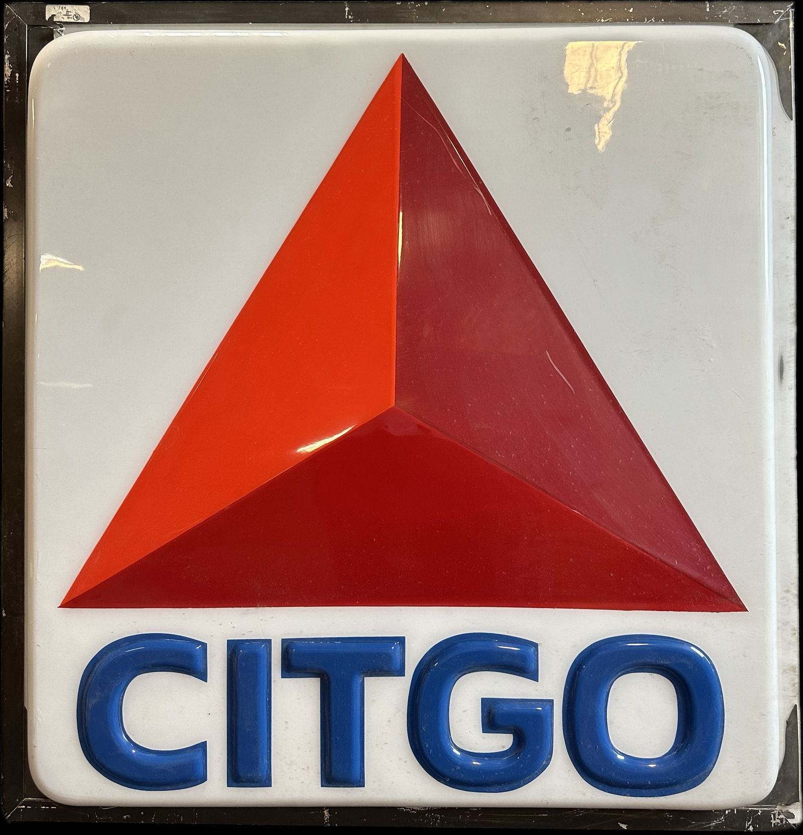 Citgo Embossed Lighted Advertising Single Sided Plastic Service Station Sign (1 of 9)