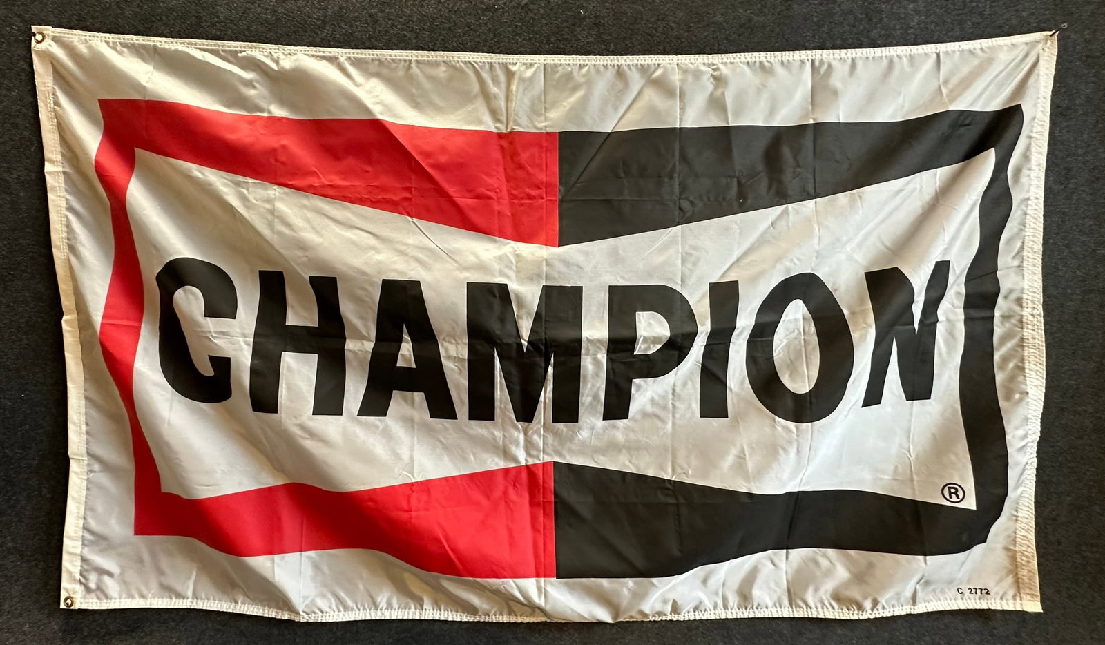 Champion Canvas Ca. 1970s-80s Hanging Advertising Banner: 71" x 42"
