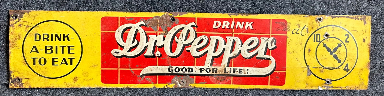 Dr Pepper Embossed 1930s-40s Tin Tacker Metal Advertising Soda Sign (1 of 8)