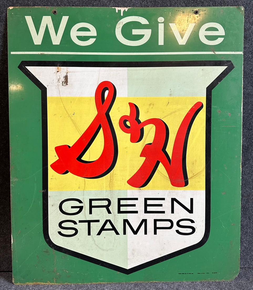 S&H Green Stamps Double Sided Hanging Advergising Sign (1 of 11)