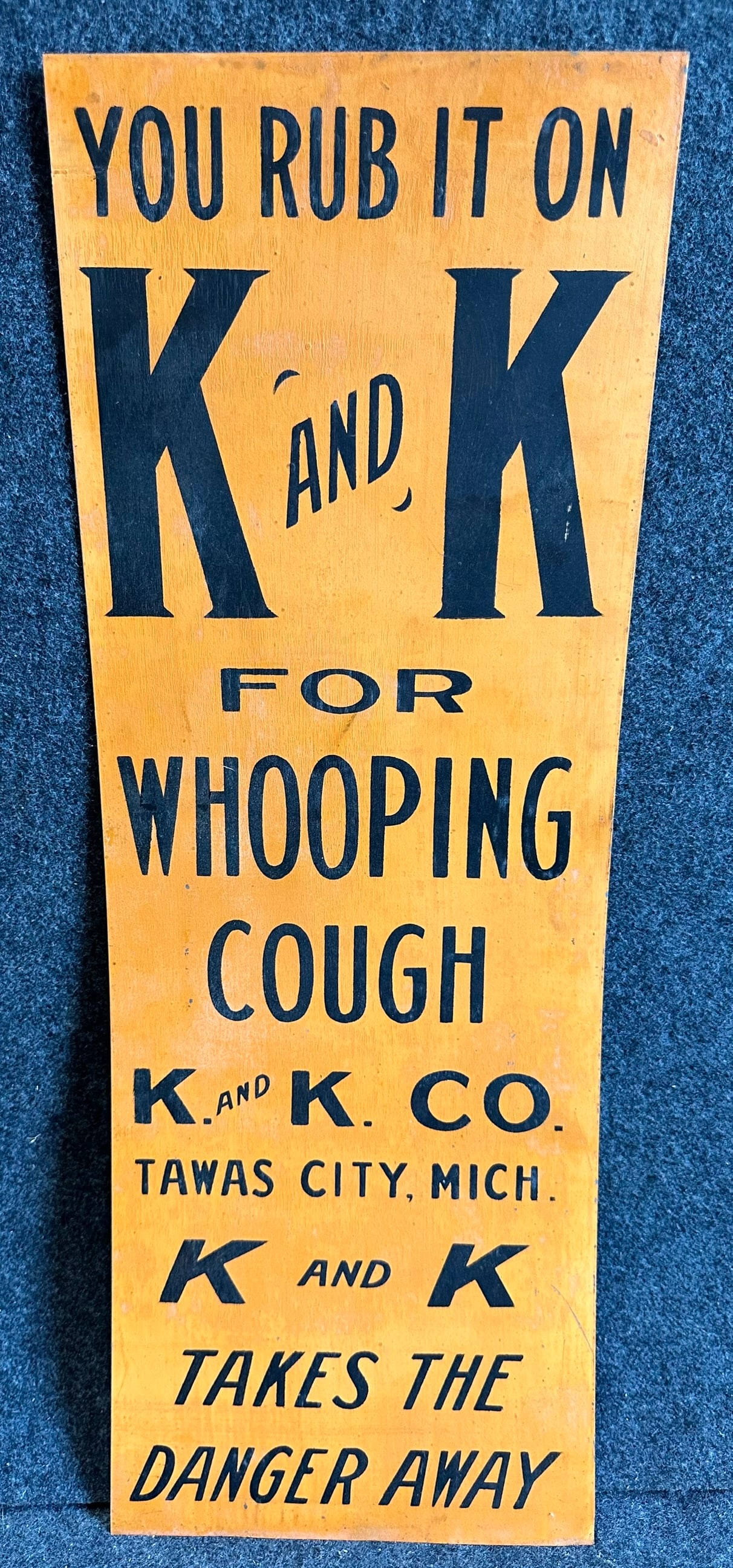K AND K Whopping Cough Tawas City Michigan Single Sided Advertising Sign (1 of 4)