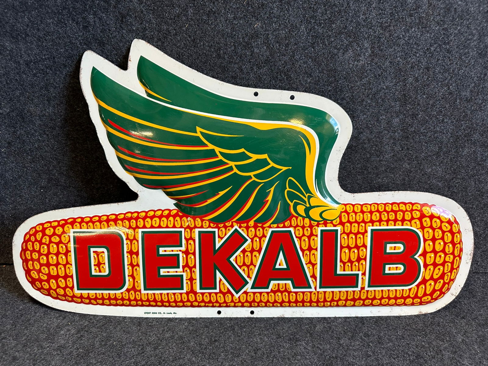 Dekalb Embossed Single Sided Tin 28" Metal Advertising Sign (1 of 7)