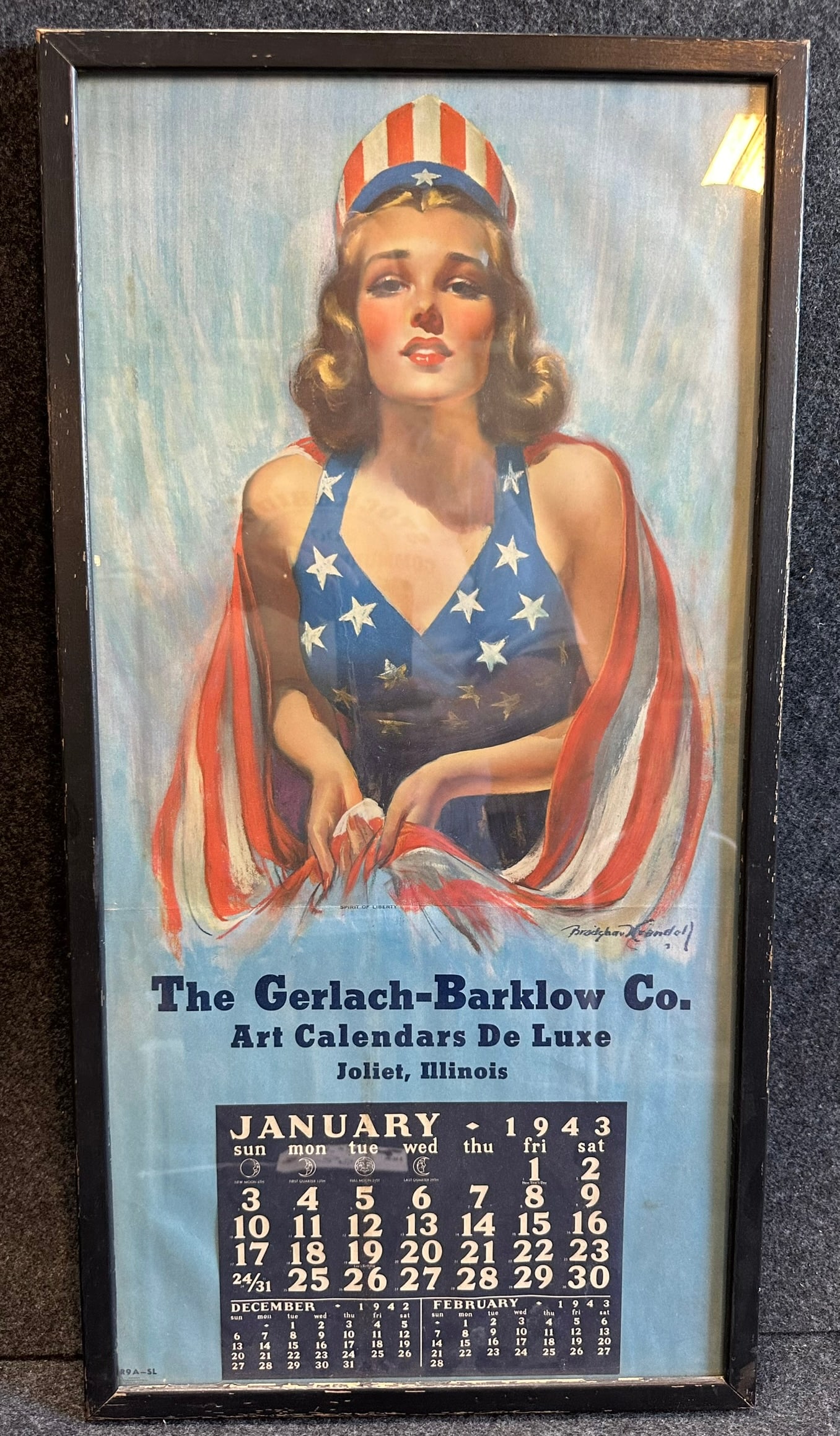 Gerlach-Barklow Co Art Calendars De Luxe 1943 Complete Miss America Uncle Sam Pinup: Wonderful original calendar in excellent condition.